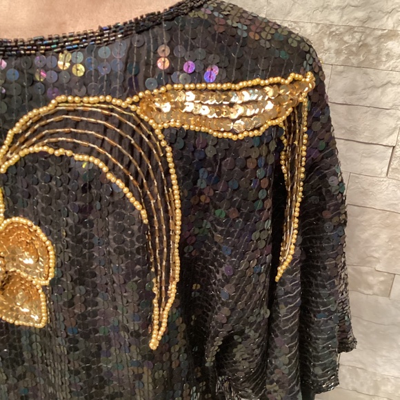 Vintage Elegance by Anujan Sequined and Beaded Top - Picture 11 of 15